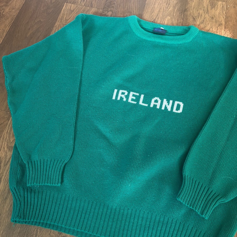 Vintage 70s 80s Authentic Blarney Castle Ireland Spellout Wool Pullover Sweater - Picture 2 of 7